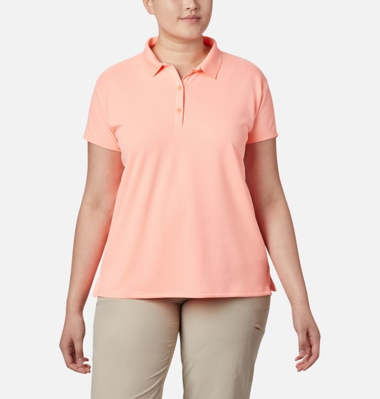 Women\'s Columbia PFG Innisfree Short Sleeve Polo Shirts Pink | Plus Size CA-HC80L